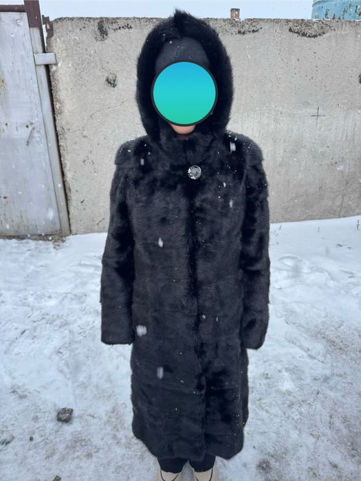 Шуба черная норка