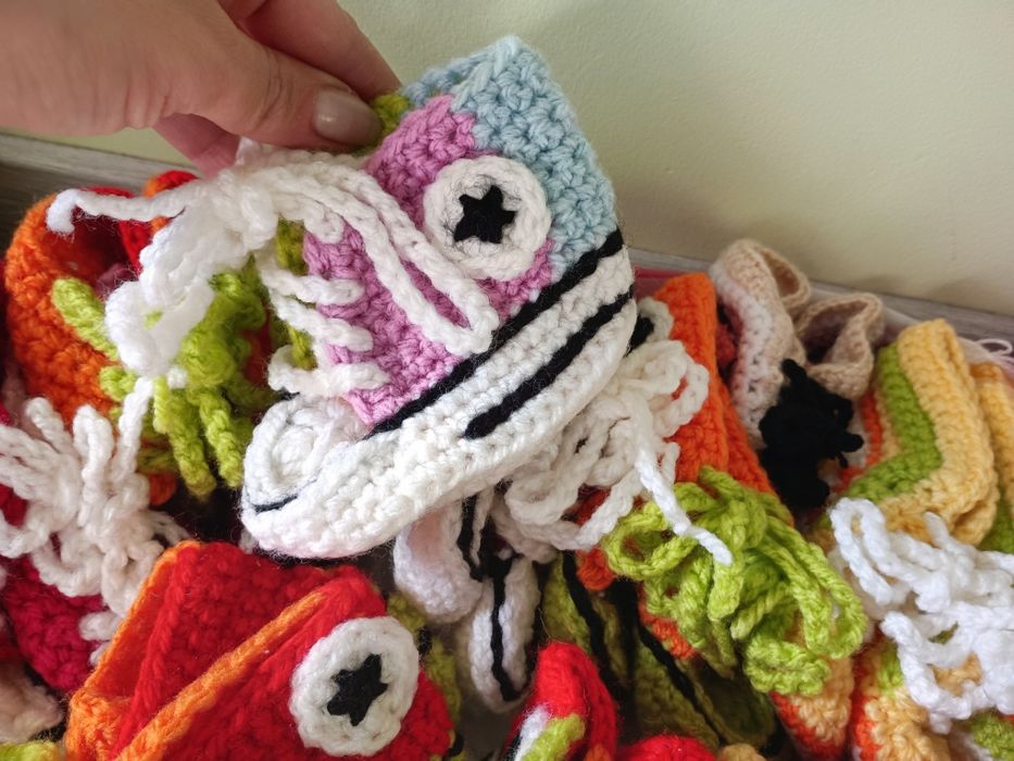 НОВИ ръчно плетени терлички