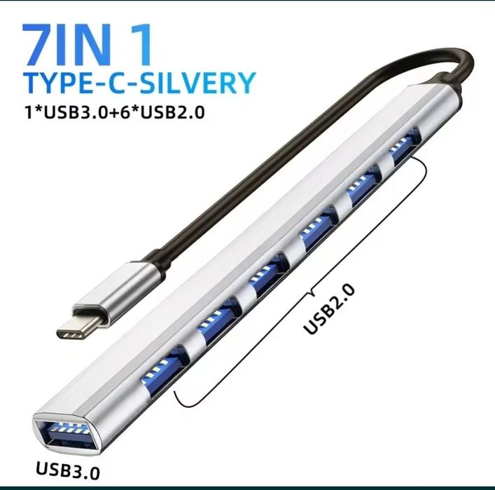 Hub USB-C, Multiport pentru Apple MacBook Huawei,HP, Acer etc, Gri