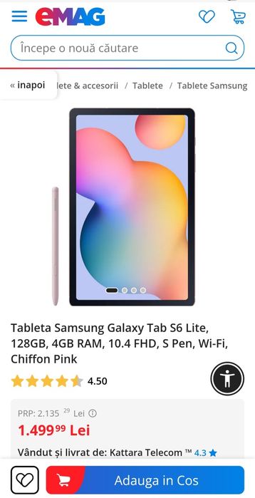 Samsung Tab S6 lite -128GB impecabila FullBox