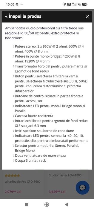 Amplificator  phonic xp 2000 profesional