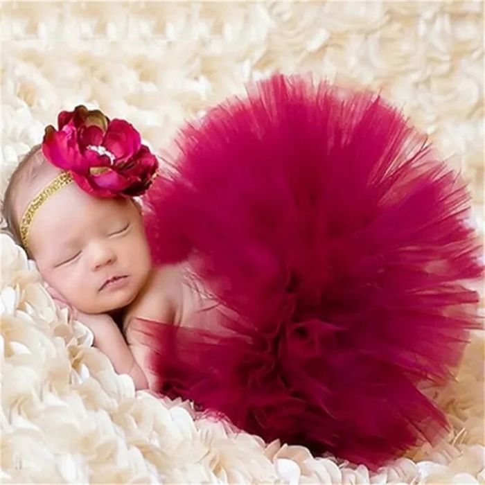 Ту ту сетове от поличка пачка  и лента за глава за фотосесия на бебе