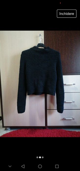 Pulover pufos negru M