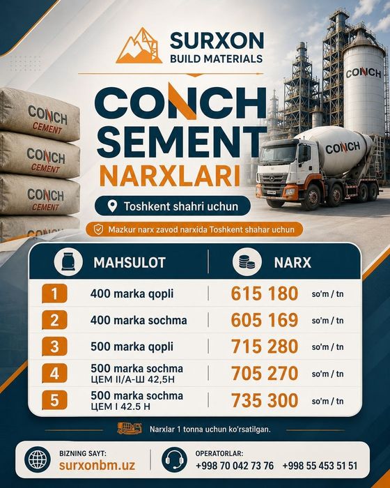 "Surxon Build Materials" kompaniyasidan ajoyib taklif
