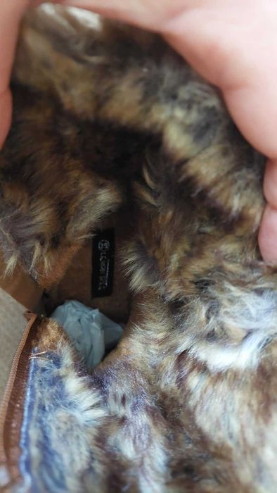 Зимни подплатени боти, с висок ток цвят камел  38 номер Lemon Tree