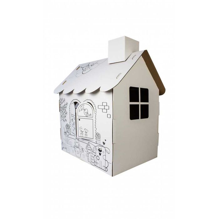 Детска картонена къща за рисуване и оцветяване