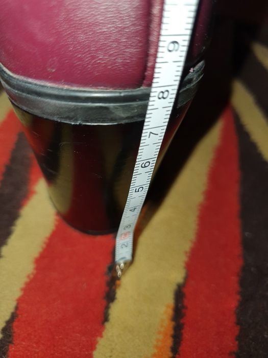 Ghete/ botine dama cu toc grena piele naturala 37