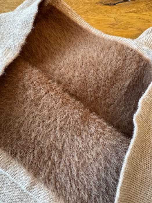 Италиански Плетен сет пух ватиран жилетка панталон