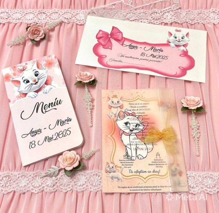 Meniuri nuntă tipărite – personalizate – asortate cu invitațiile