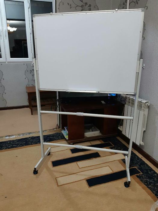 Доска меловая маркерная магнитная 120×90см. поворотная двухсторонняя