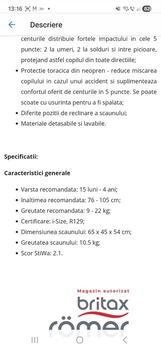 Scaun Auto Britax Romer trifix2