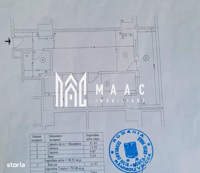 Apartament 3 camere | 70 MPU  |