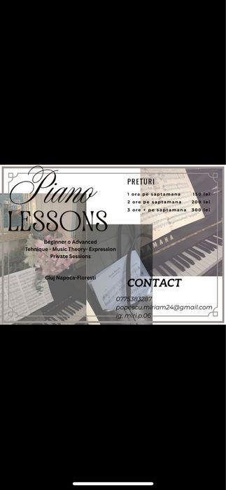 Lectii de pian pentru incepatori si intermediari