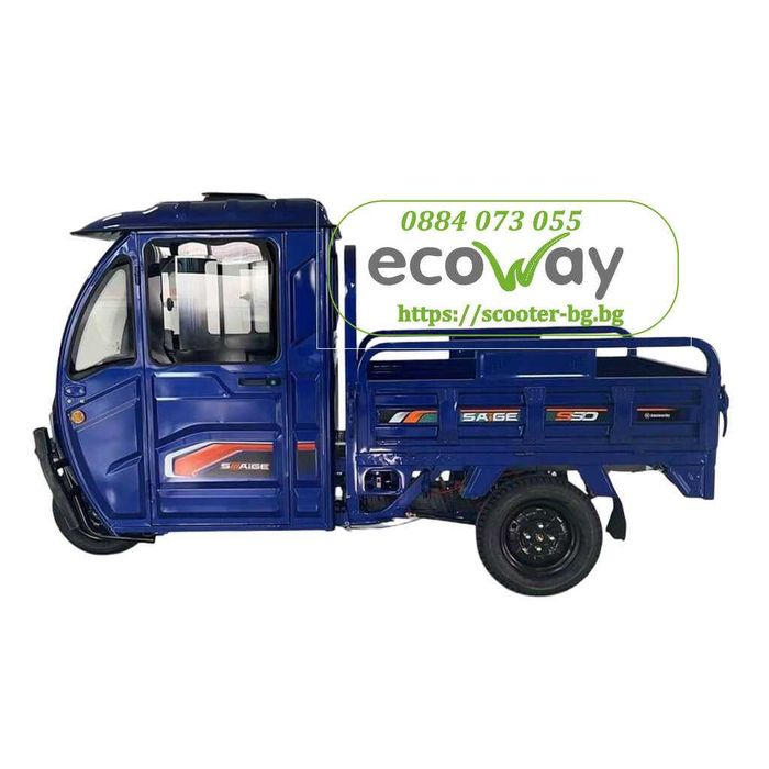 Карго триколка с кабина Banpeng 3000W 72V 58Ah. Пробег – до 70km
