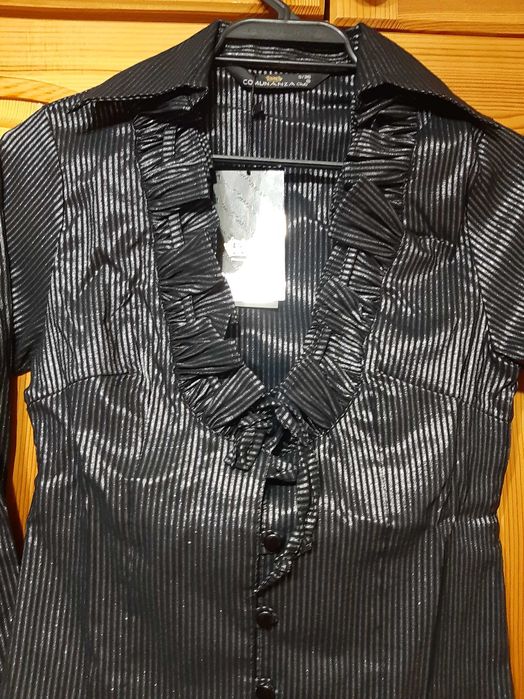 Риза с разкошен дизайн и Сатенен Блясък! НОВА с Етикет! р-р S