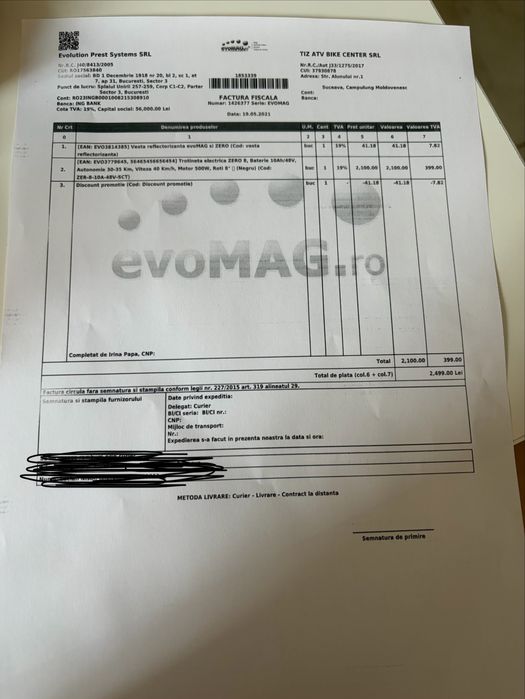 Trotinetă electrică ZERO 8