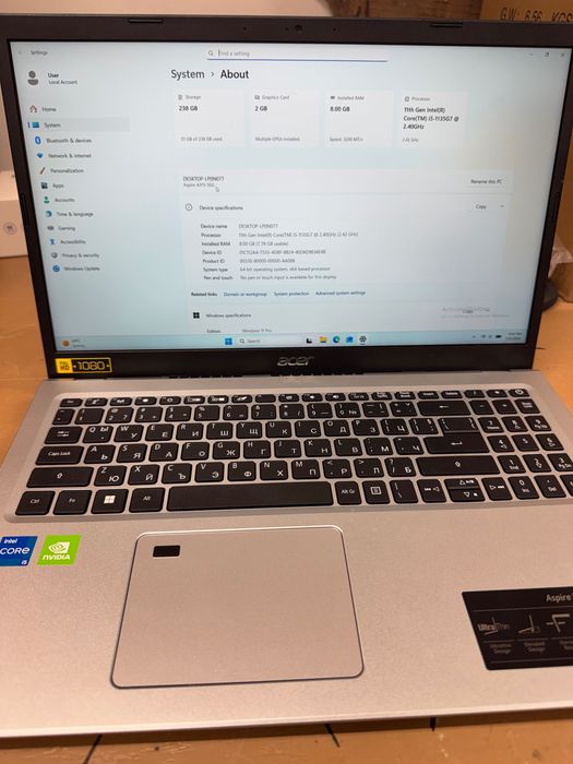 Продавам лаптоп Acer Aspire 5