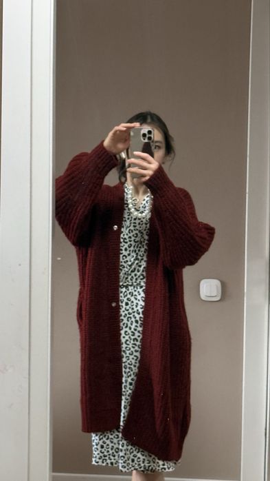 Кардиган в цвете бургунди