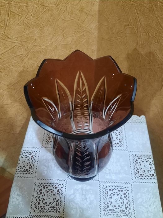 Эпоха СССР! Редкая, большая, красивая ваза. Ленинградский ЗХС.  Двухсл