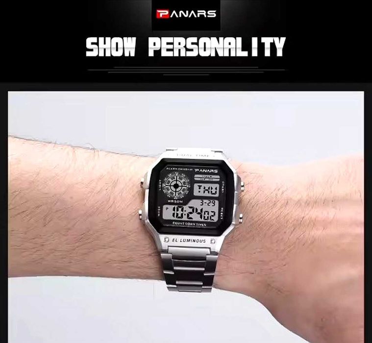 Ceas de mana Vintage cu afisaj Panars mecanism Model Casio metalic Nou