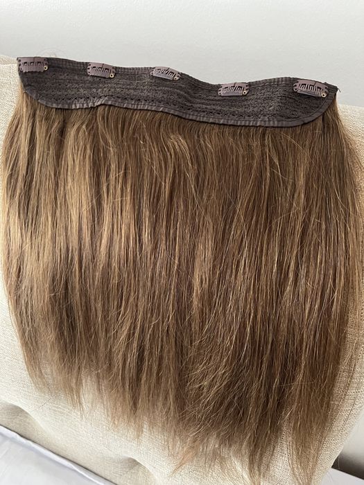 Tresă clip-ON DELUXE 45 cm- șaten natural