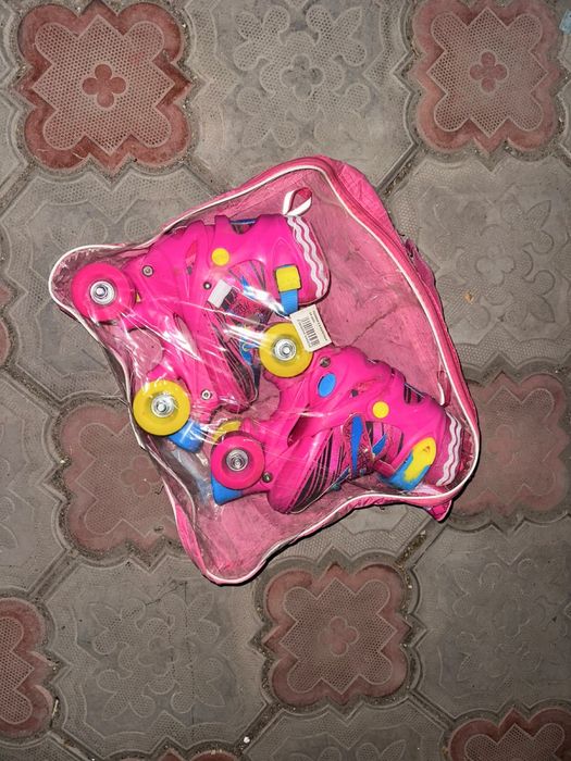 Детские раздвижные ролики квады (размер 31-34) в сумке