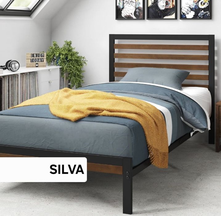 Односпальная кровать SILVA, 90×200, матрас, Kravat, bir kishili loft