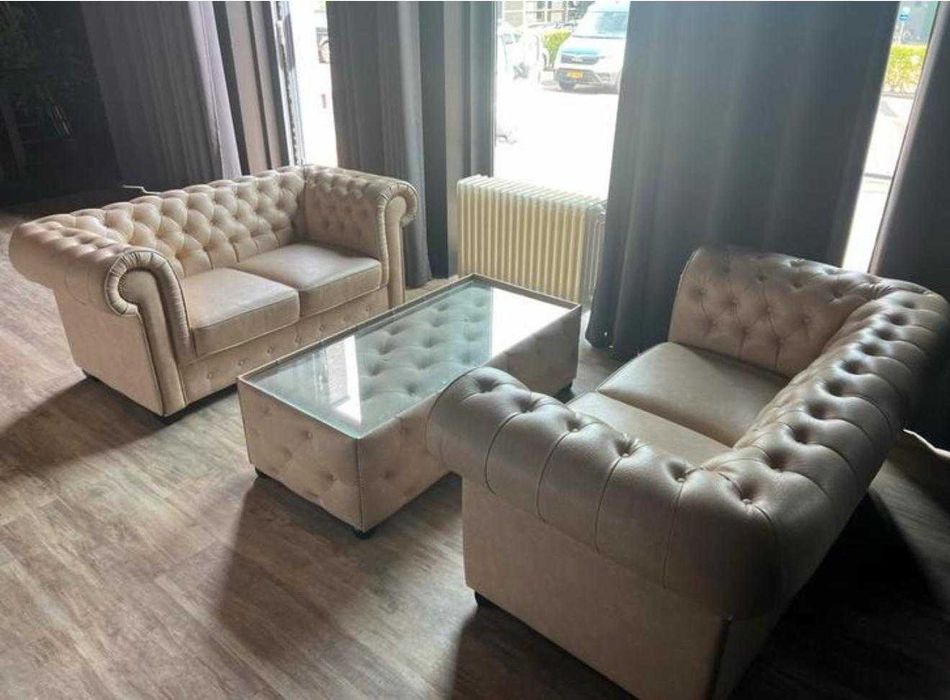 set canapele Chesterfield luxoase masuta cafea