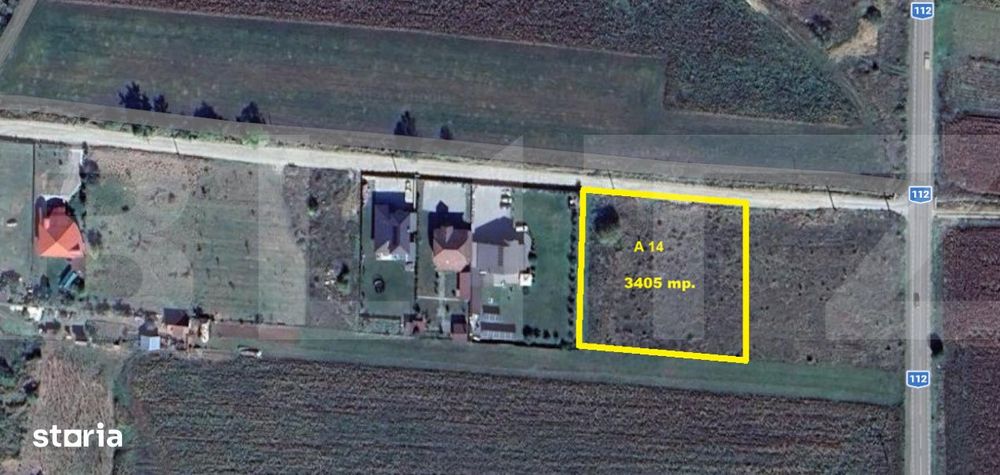 Teren intravilan 3405 mp – PUZ aprobat, front 60 m