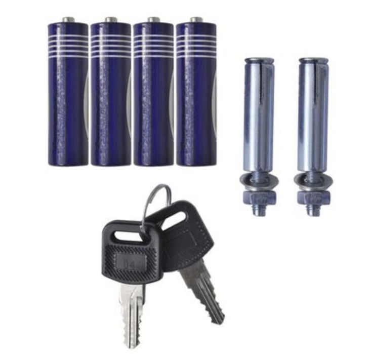 Seif metalic cu inchidere digitala si cheie 17 x 23 x 17 cm alb