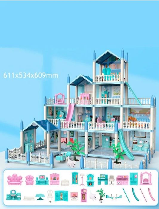 Кукольный домик в голубом цвете