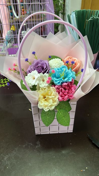 Букеты из мыльных роз