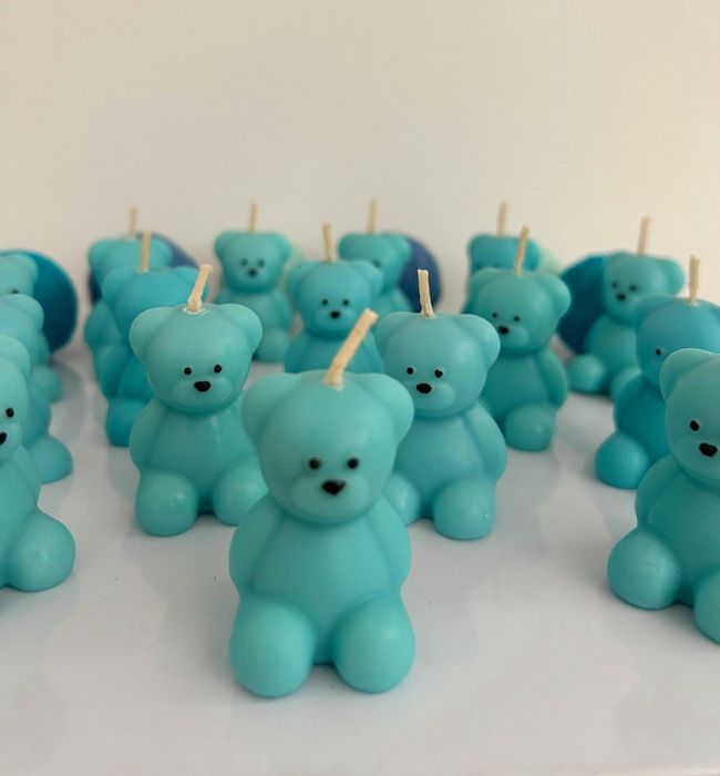 Mărturii botez - lumânare ursuleț ceară naturală de soia