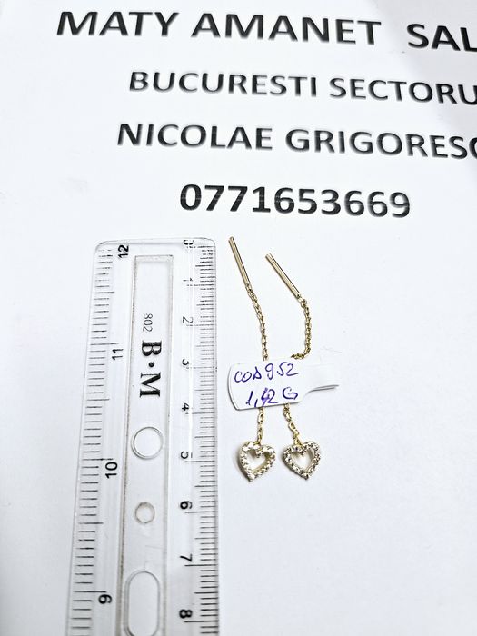 Vand cercei din aur 14 k 1.42 g cod 952