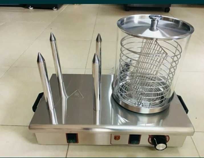 Хот дог машина четери шиша и стъклена вана .Професионален