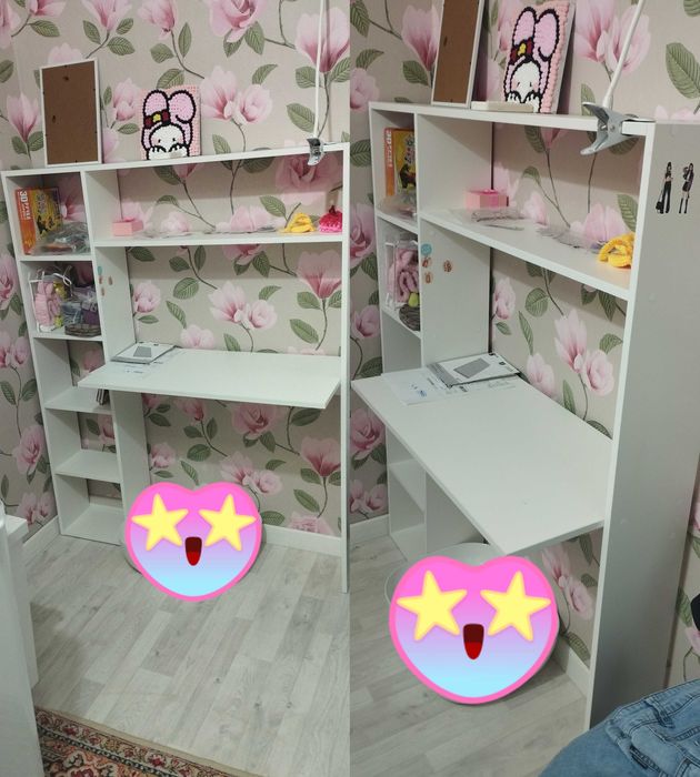 Продается белоснежный стол-стелаж.