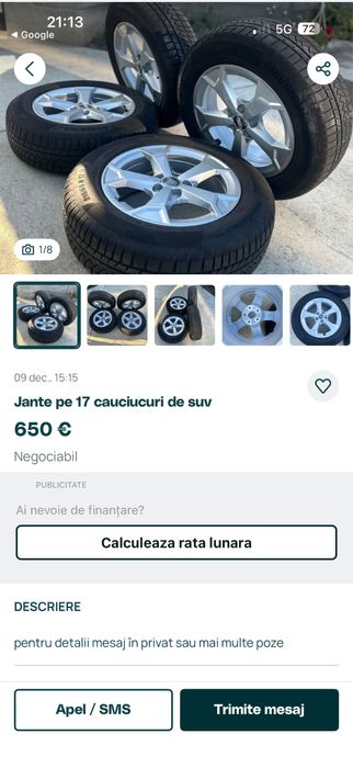 Jante oem 5x112 vw/Audi/skoda/seat R17