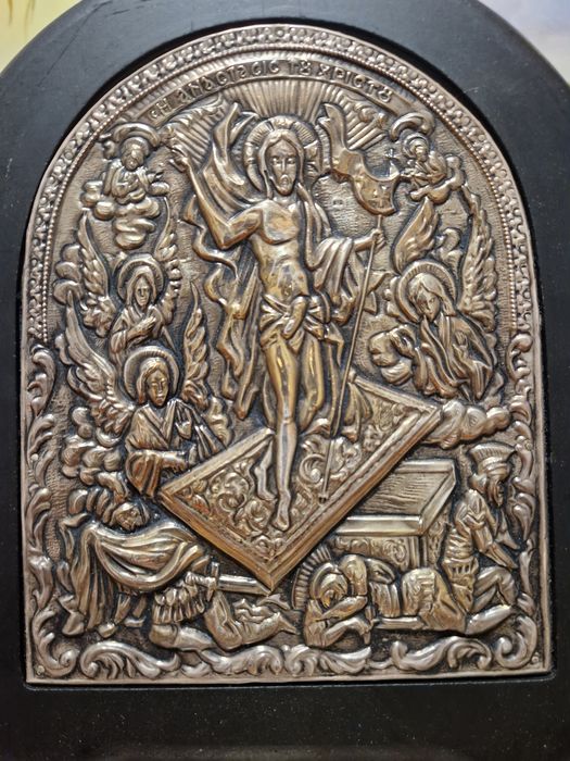 Страхотна антикварна сребърна икона със сертификат проба 999