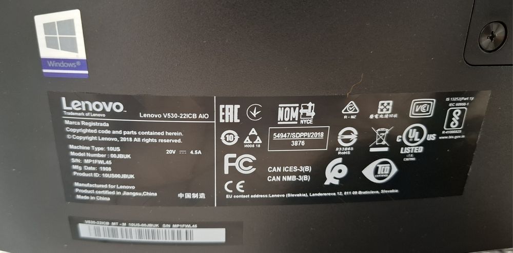 All-In-One Lenovo V530-22ICB AIO -  Touchscreen