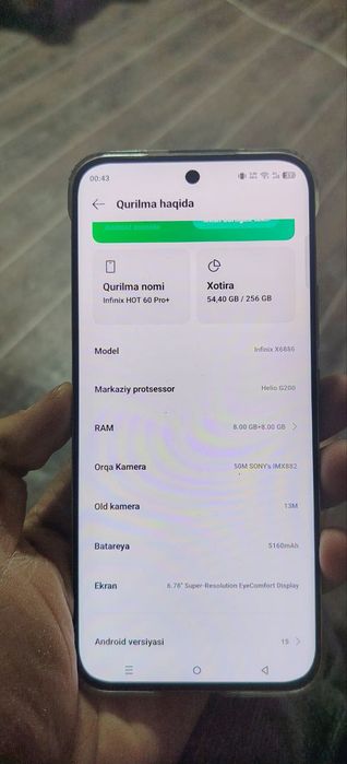 Infinix hot 60 pro plus 8+8/256