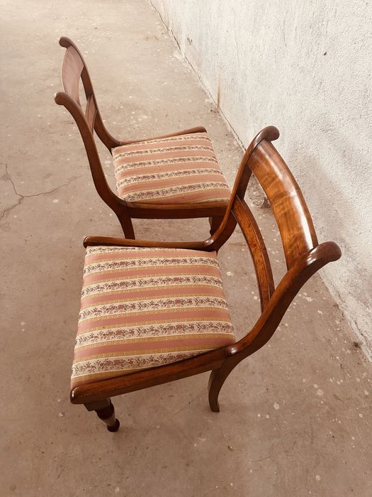 Комплект 2 трапезни стола от масивно дърво – стил Biedermeier