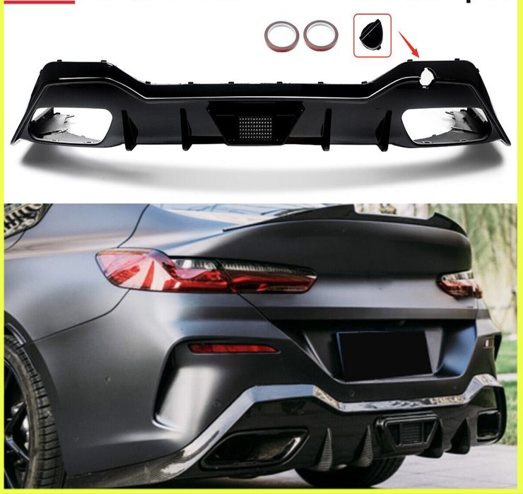 Difuzor Ornament Evacuare Bara Spate BMW seria 8 G14 G15 G16 stop Led