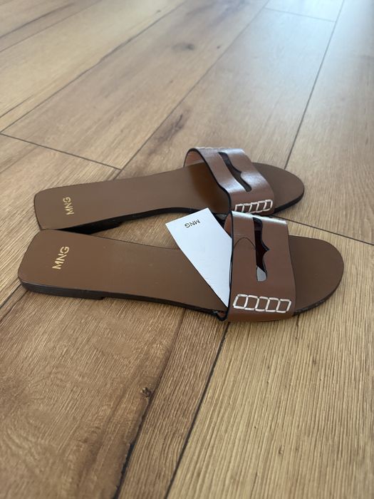 Papuci piele Mango