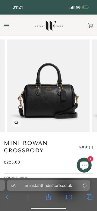 Coach mini black bag чанта