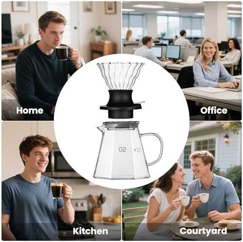 Нов Имърсионен дрипър за кафе + стъклена кана 600мл + филтри 50 броя