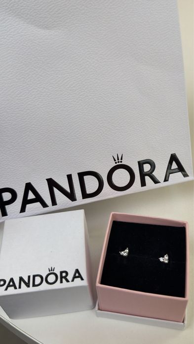 сережки Pandora в виде сердца