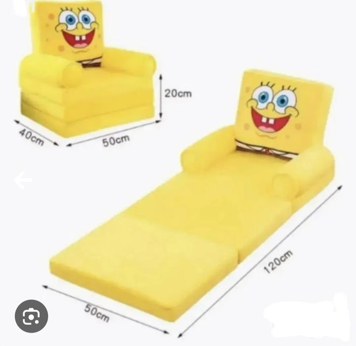 Разтегателен фотьойл спондж боб и мини маус