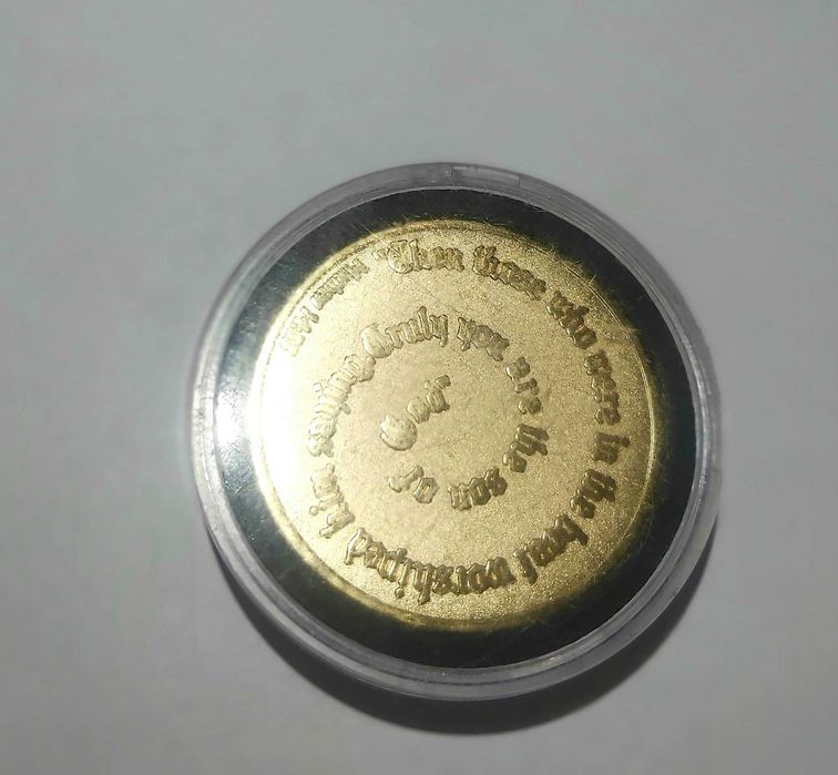 Moneda comemorativa ”Jesus Boat” placata cu aur