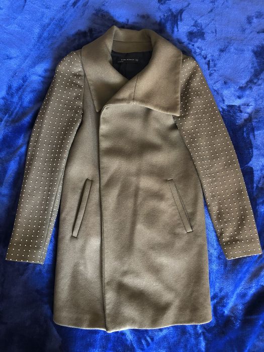 Zara каки палто с капси, XS