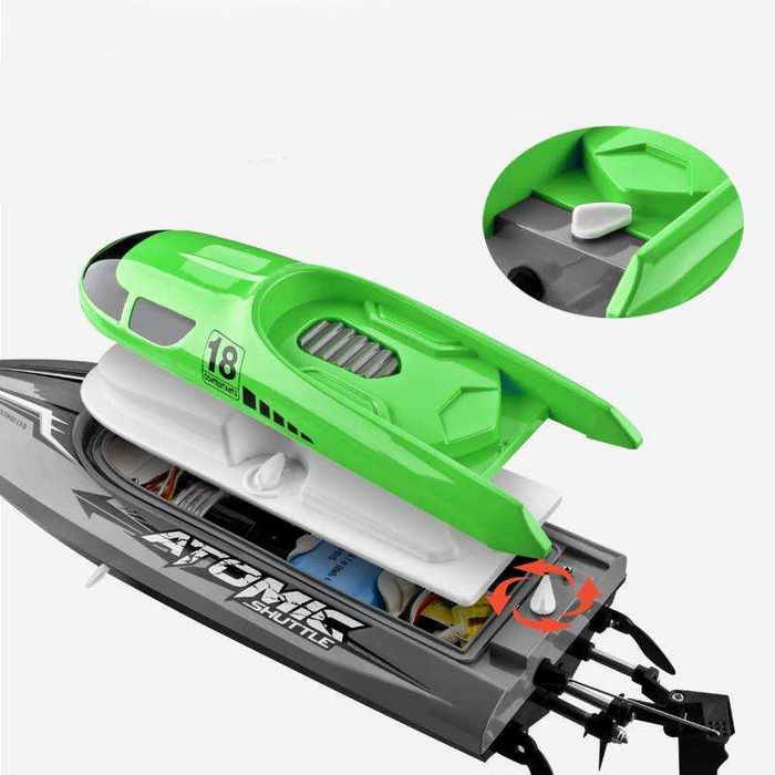 Състезателна лодка с дистанционно управление Atomic, Зелена